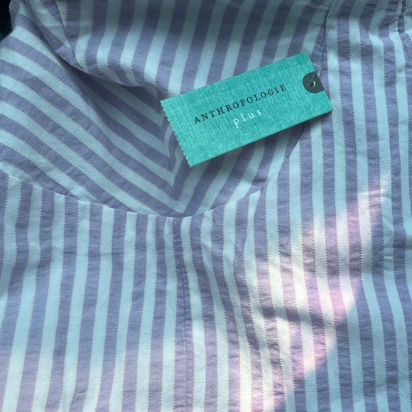 Anthropologie Striped Bustier Crop Top Purple Plus size 1x NWT - Picture 7 of 7